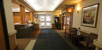 Interior view of a lounge area in a nursing home