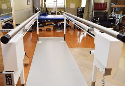 Rehabilitation equipment in a therapy room