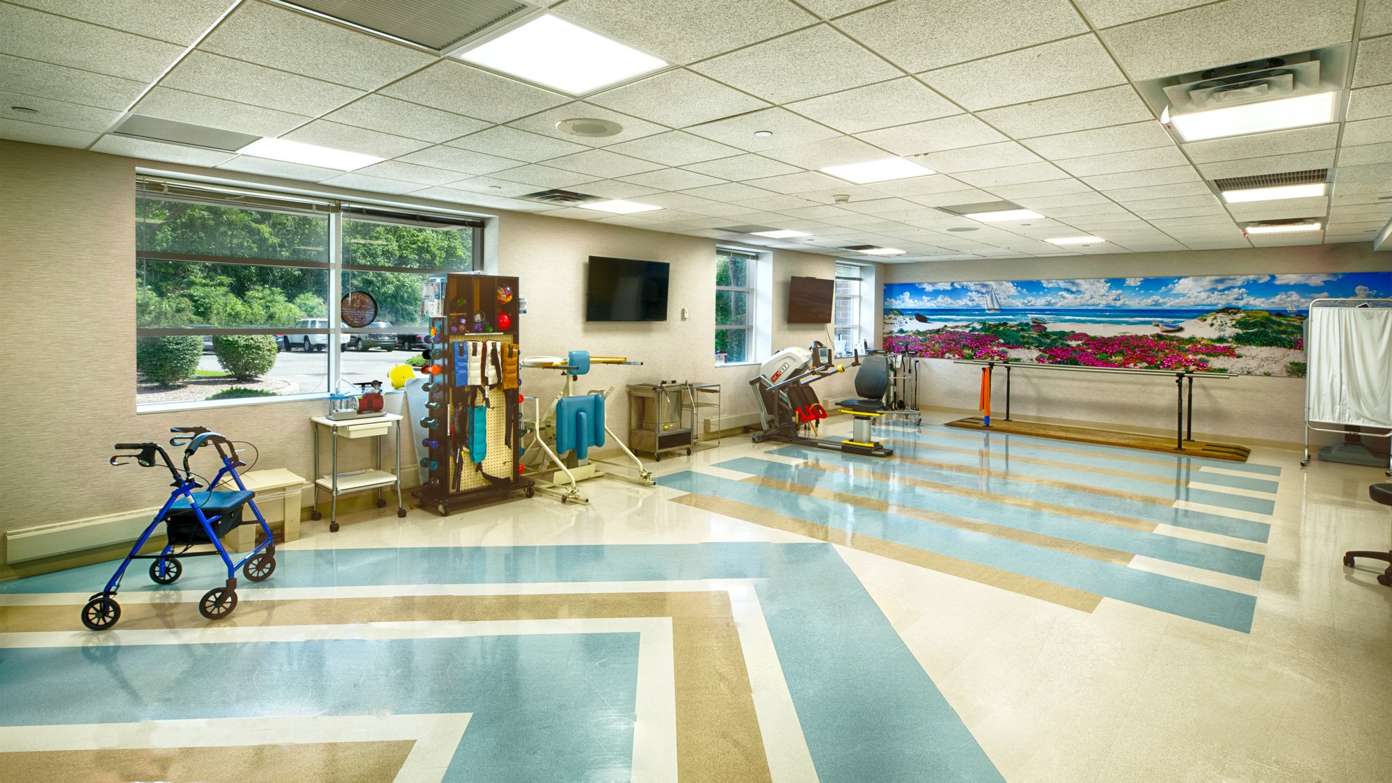 Rehabilitation area in a modern assisted living facility