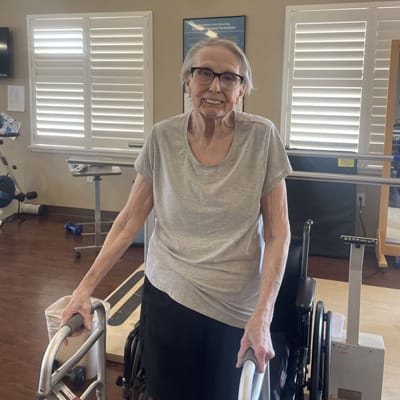 Resident participating in therapy session indoors