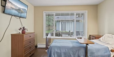 Private resident room with a view of outdoor space