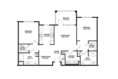Architectural floor plan of a residence