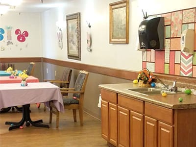 Interior common area with decorated tables