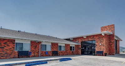 Exterior view of a senior living facility entrance