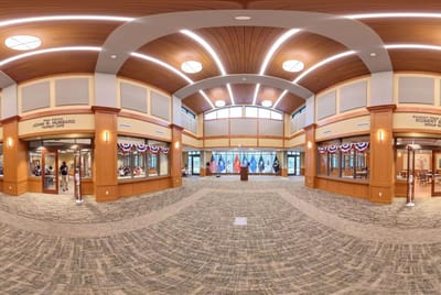 Interior common area with seating and decorations