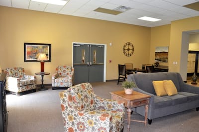 Cozy common area with seating and decor