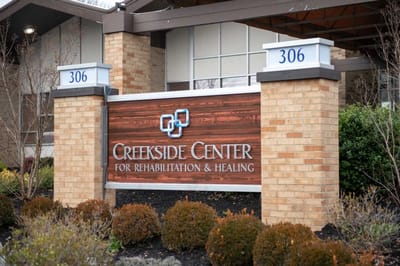 Front entrance sign of Creekside Center for Rehabilitation & Healing