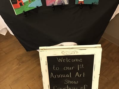 Art display at an annual resident art show