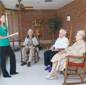 American Lutheran Home-Mondovi, Nursing Home in Mondovi, WI — Group of seniors engaging in an activity on a porch