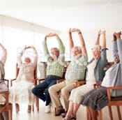 American Lutheran Home-Mondovi, Nursing Home in Mondovi, WI — Seniors participating in a group exercise class indoors