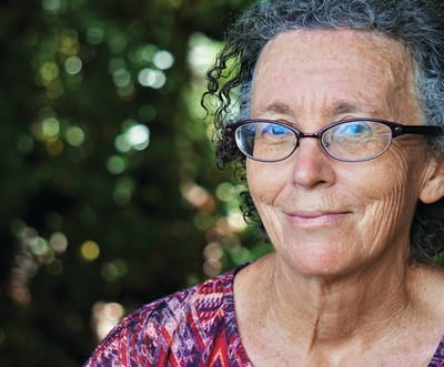 Close-up portrait of a smiling senior woman