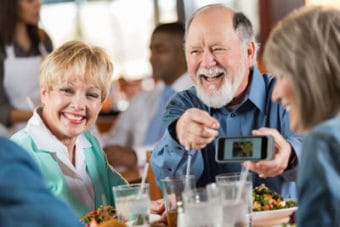 Alden Estates of Jefferson, Nursing Home in Jefferson, WI — Seniors enjoying a meal and sharing memories at a table