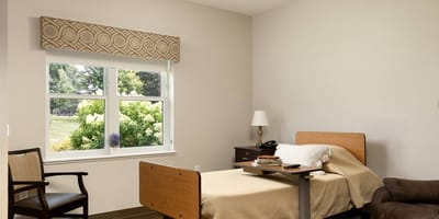 Cozy resident room with a view of the garden
