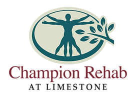 Limestone Nursing and Rehabilitation Center, Nursing Home in Athens, AL — Champion Rehab logo with human figure and leaf design