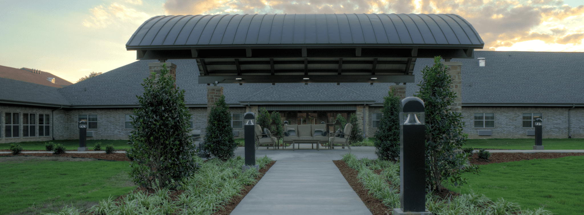 Entrance pathway leading to the main facility building