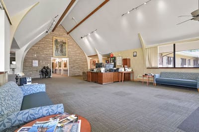 Interior view of a community lobby area