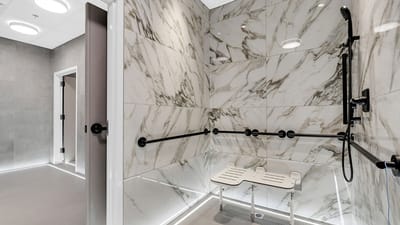Bright and modern accessible shower room