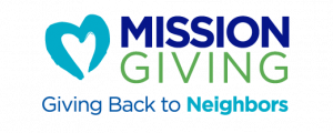 Fort Valley Health and Rehab, Nursing Home in Fort Valley, GA — Logo for Mission Giving with heart symbol and tagline