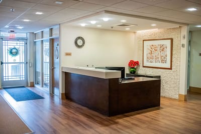 Bright and welcoming lobby reception area