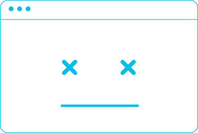 Error page with a sad face