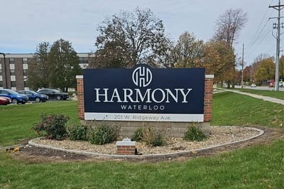 Signage for Harmony Waterloo facility