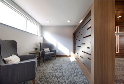 Cozy interior seating area with natural light