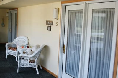 Seating area outside of a resident room