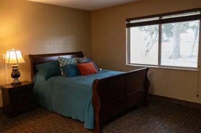 Cozy bedroom with a bed and window