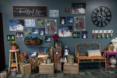 Decorative wall art in a common area