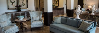 Elegant lounge area with comfortable seating