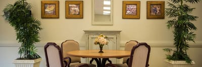 Cozy common area with seating and decor