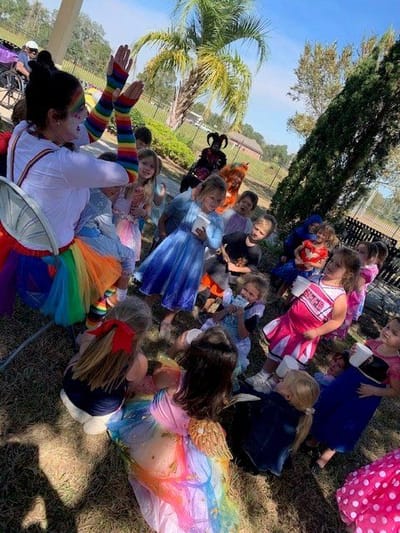 Children gathering for an outdoor activity