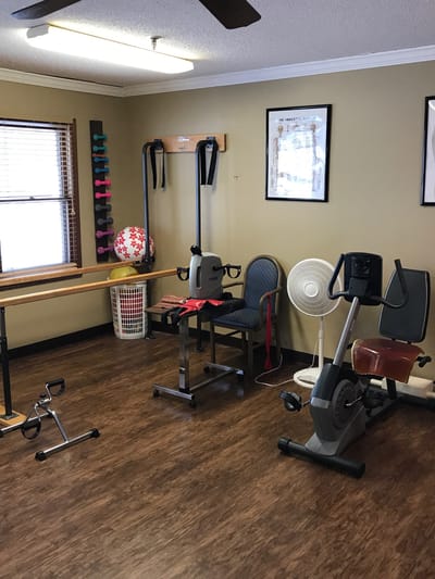 Well-equipped fitness room for residents