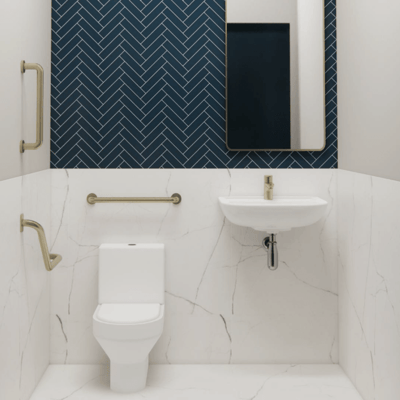 Modern bathroom with toilet and sink