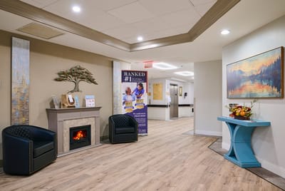 Interior view of a welcoming lobby with seating