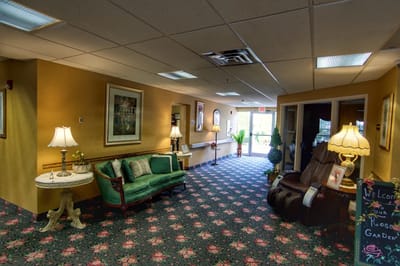 Interior view of a cozy lounge area in a facility