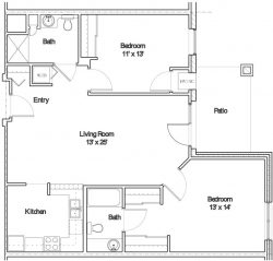 Floor plan showing layout of resident unit