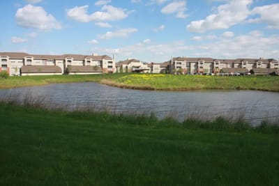 View of the facility surrounding a pond