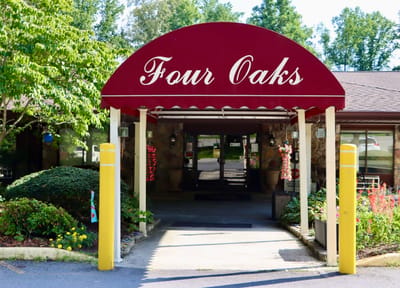 Entrance of Four Oaks assisted living facility