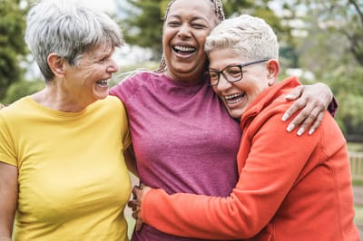 Residents enjoying a joyful moment outdoors together