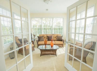 Bright common area with comfortable seating
