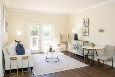 Bright, inviting living space in a senior facility