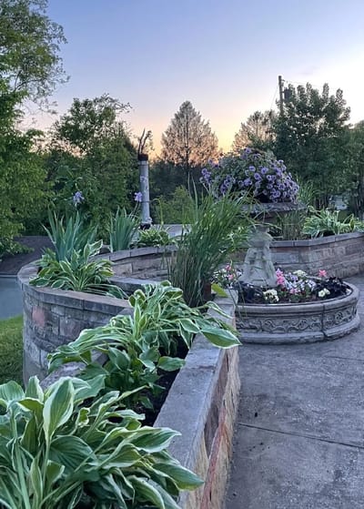 Beautifully landscaped garden with flowers and greenery