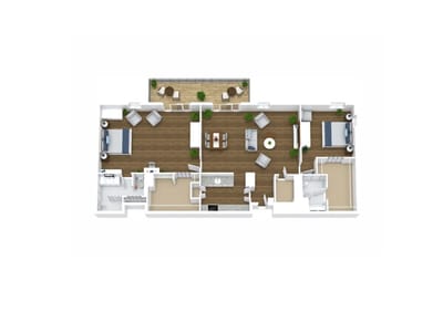 Architectural floor plan of resident suites