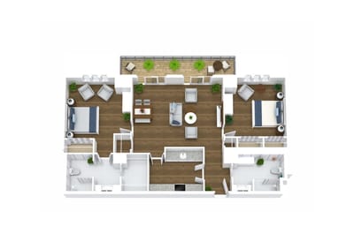 Architectural floor plan of a living space