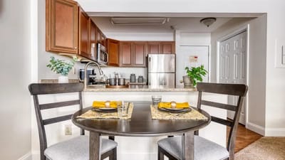 Cozy dining area in a residential room