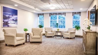 Cozy common area with comfortable seating and natural light