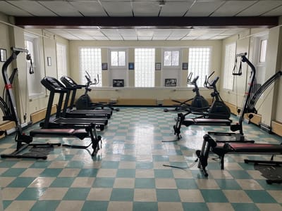 Interior view of a fitness room with exercise equipment