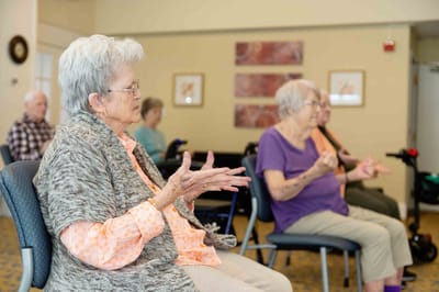 Residents participating in an activity session