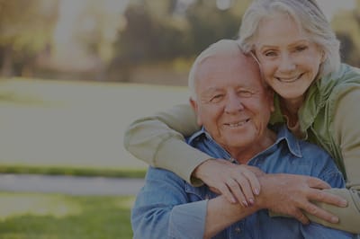 Happy older couple enjoying time outdoors